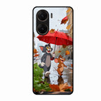 Rainy Day Cartoon Glass Phone Case for Vivo V29E 5G