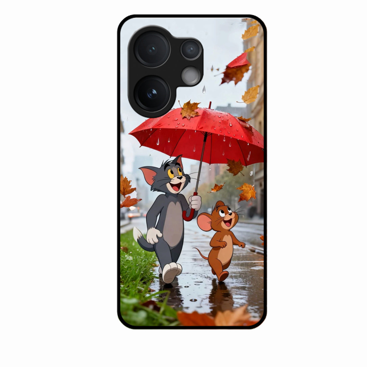 Rainy Day Cartoon Glass Phone Case for Vivo T4 Pro 5G