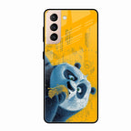 Cute Panda Sketch Premium Glass Phone Case for Samsung Galaxy S21 Fe 5G