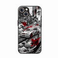 Japanese Wave Drift Racing Premium Glass Phone Case for iPhone 15