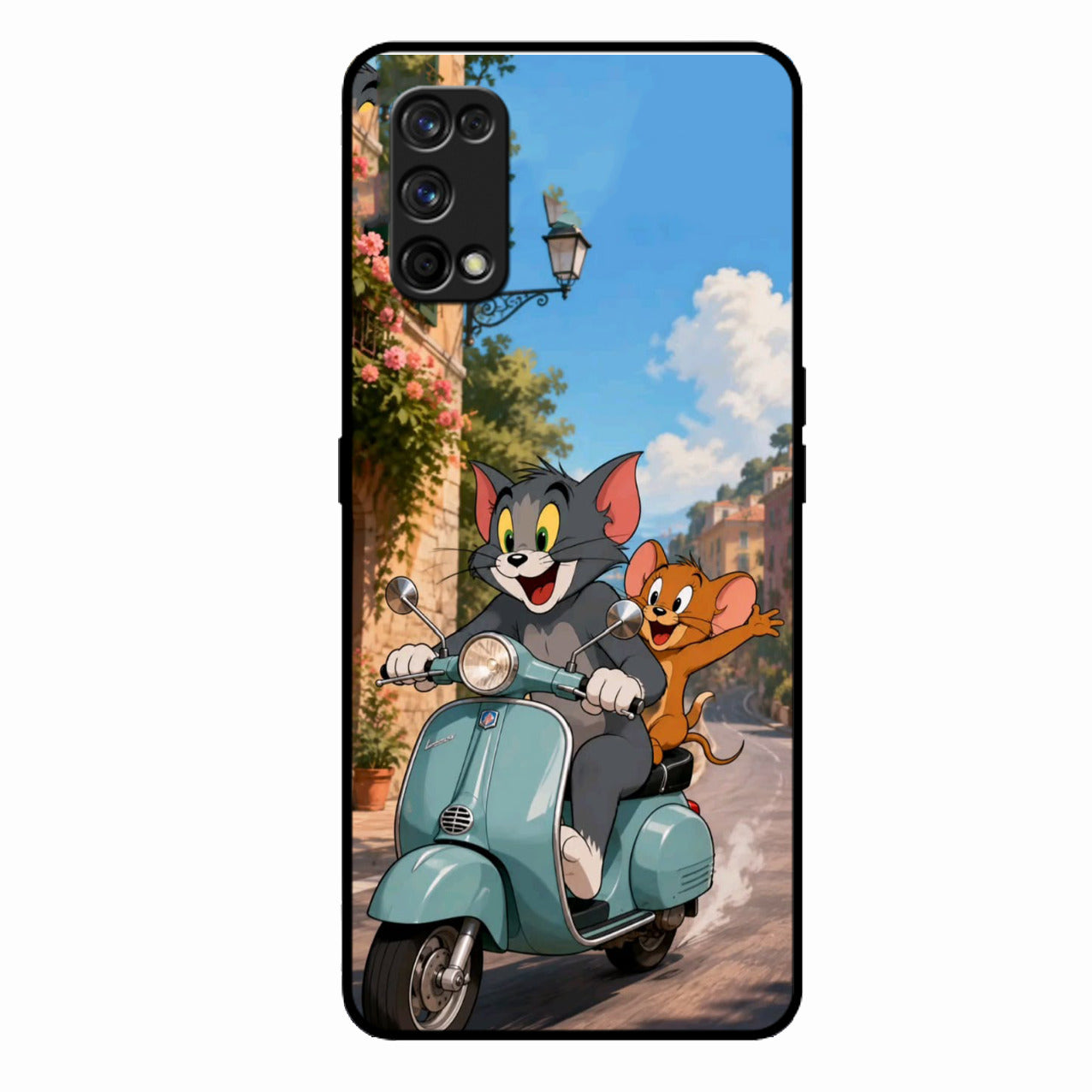 Cartoon Scooter Adventure Premium Glass Phone Case for Realme 7 Pro