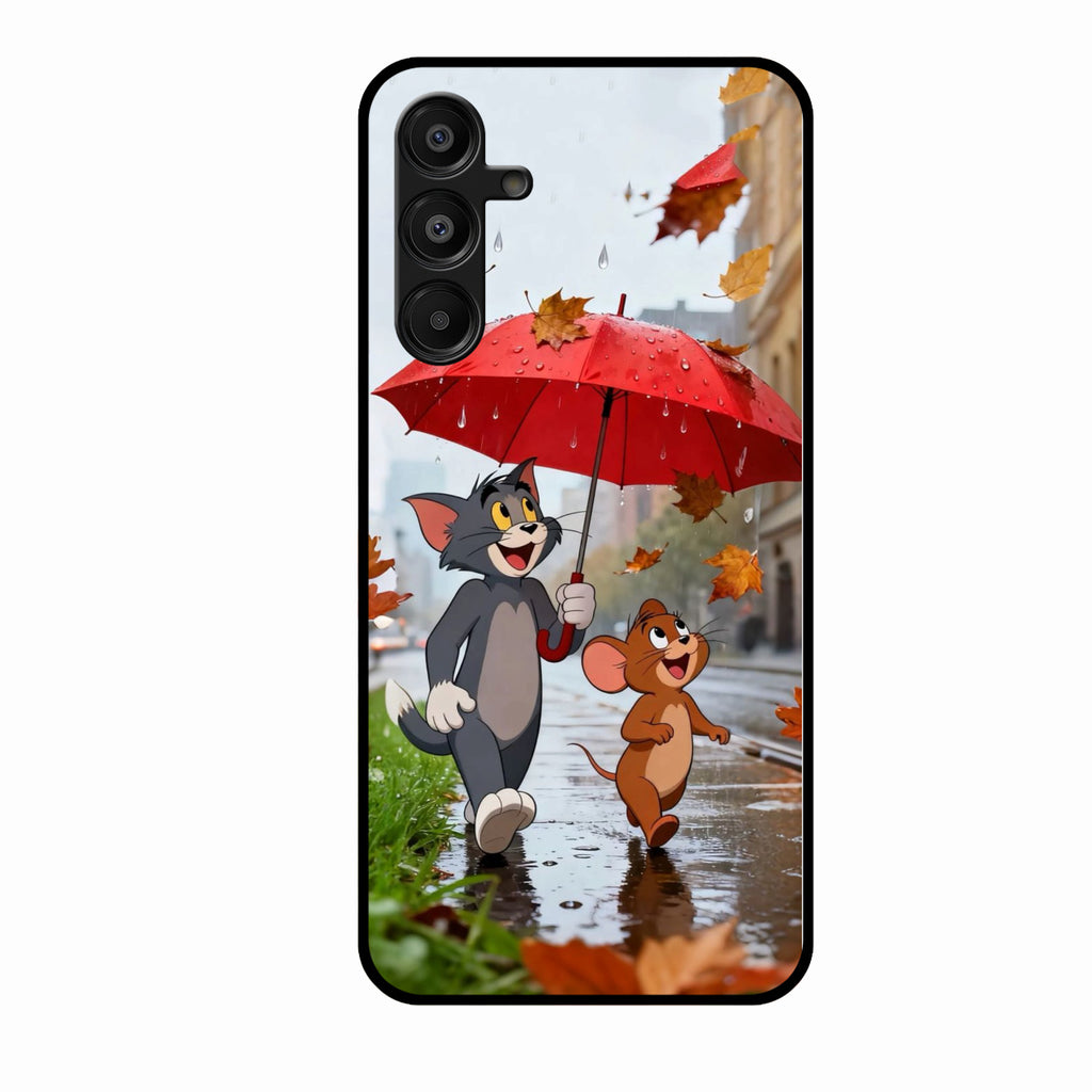 Rainy Day Cartoon Glass Phone Case for Samsung Galaxy F16 5G