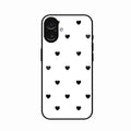 Heart Pattern White Glass Case Cover for iPhone 17