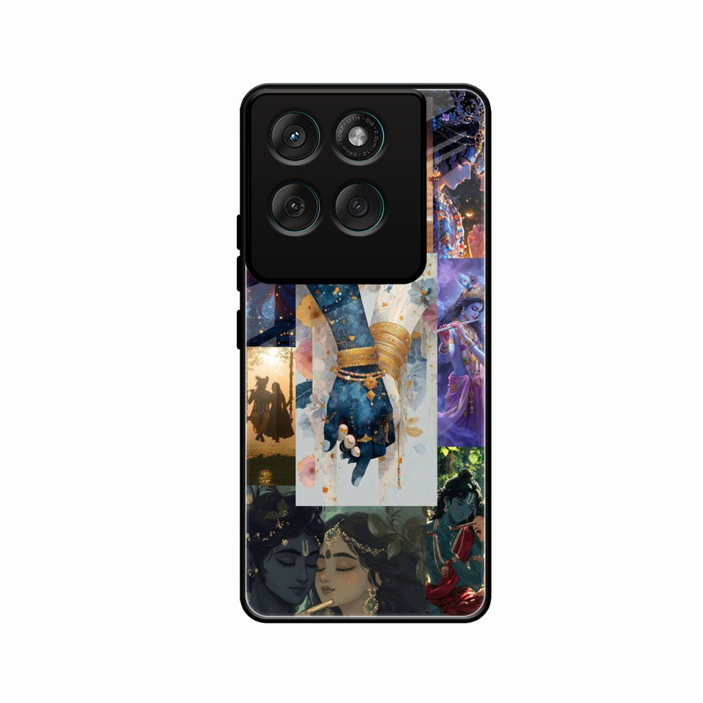 Eternal Radha Krishna Love Glass Phone Case for Motorola Edge 60 Pro 5G