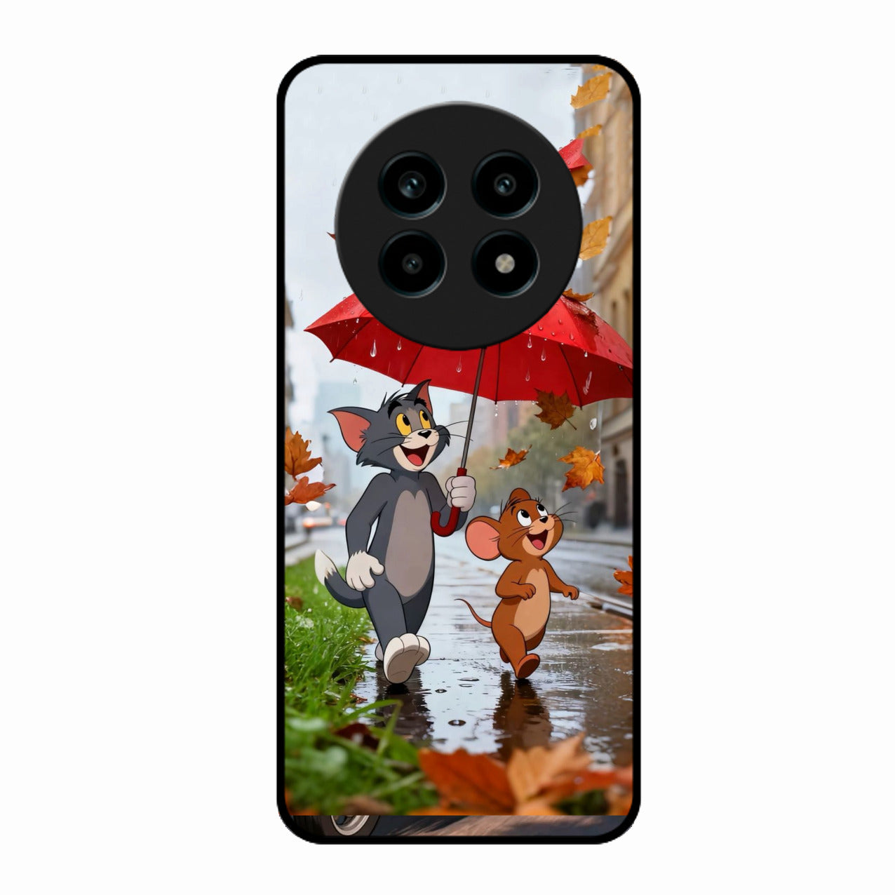 Rainy Day Cartoon Glass Phone Case for Realme 13 Pro 5G