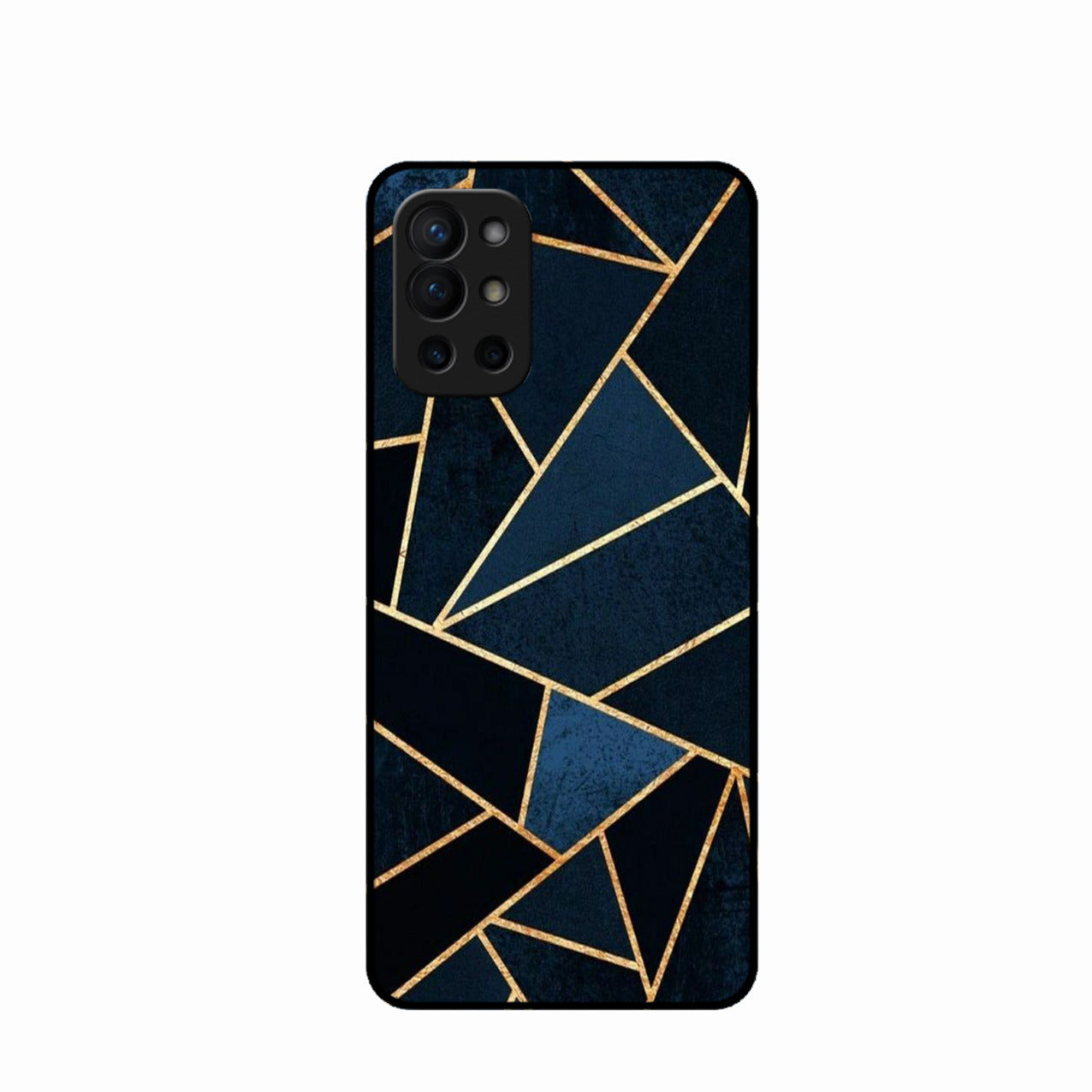 Midnight Gold Geometric Premium Glass Phone Case for Oneplus 9R 5G