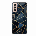 Midnight Gold Geometric Premium Glass Phone Case for Samsung Galaxy S21 Fe 5G