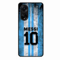 Blue Stripes Number 10 Football Glass Phone Case for Oppo F23 5G