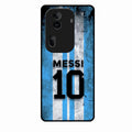 Blue Stripes Number 10 Football Glass Phone Case for Oppo Reno 11 Pro 5G