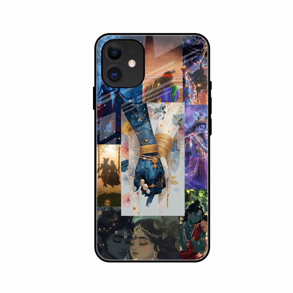 Eternal Radha Krishna Love Glass Phone Case for iPhone 12 mini