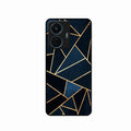 Midnight Gold Geometric Premium Glass Phone Case for iQOO Z6 Lite 5G