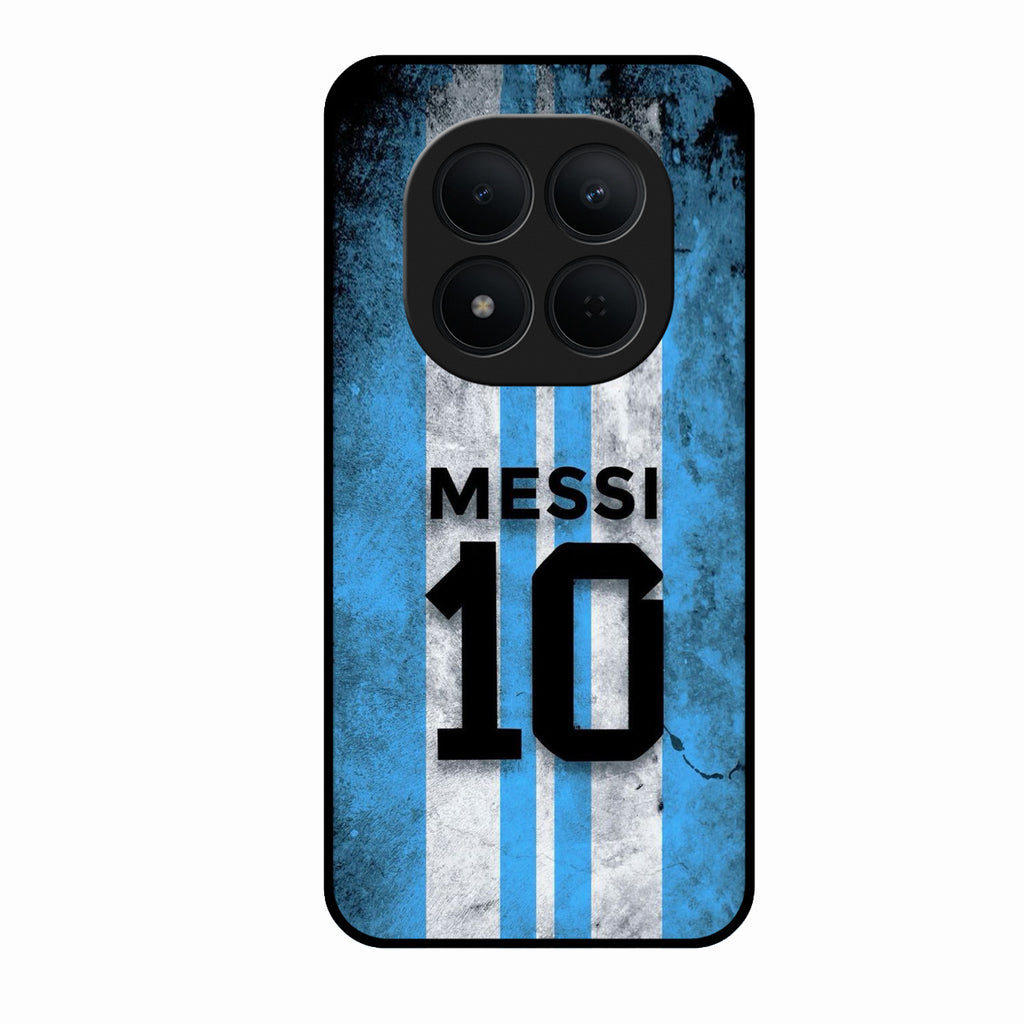 Blue Stripes Number 10 Football Glass Phone Case for Redmi Note 15 Pro 5G