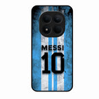 Blue Stripes Number 10 Football Glass Phone Case for Redmi Note 15 Pro 5G
