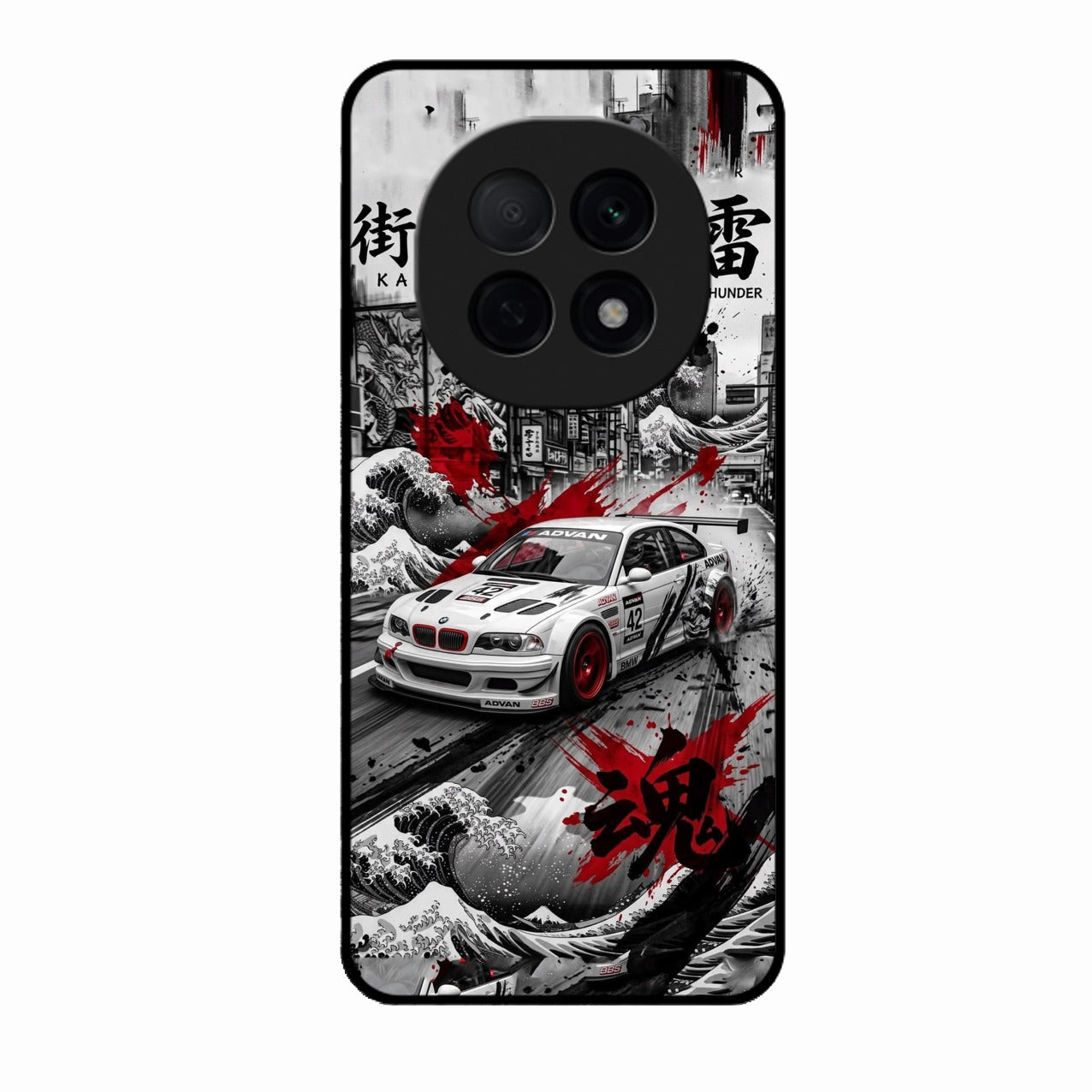 Japanese Wave Drift Racing Premium Glass Phone Case for Oppo F29 Pro 5G