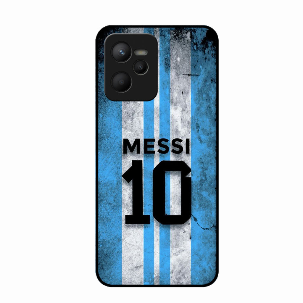Blue Stripes Number 10 Football Glass Phone Case for Realme C35
