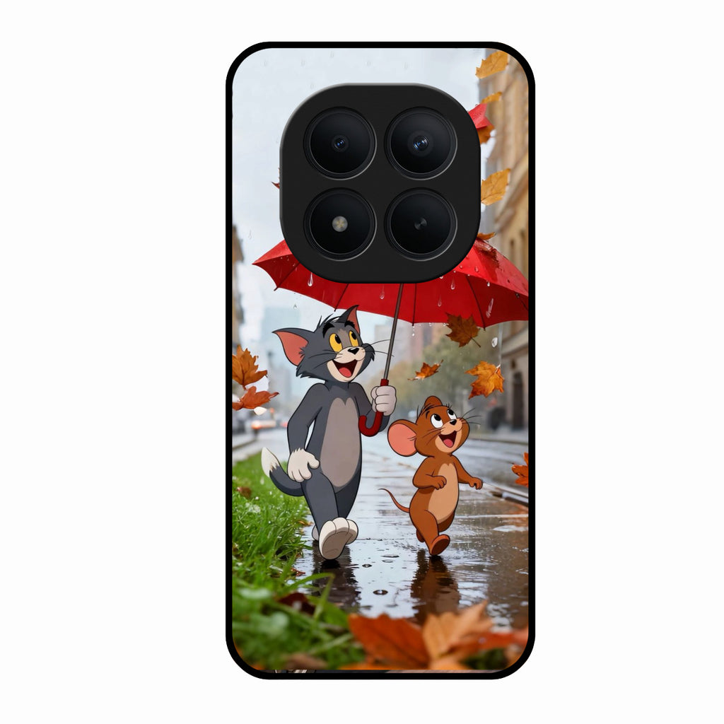 Rainy Day Cartoon Glass Phone Case for Redmi Note 15 Pro Plus 5G