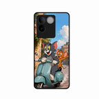 Cartoon Scooter Adventure Premium Glass Phone Case for iQOO Z7 Pro 5G