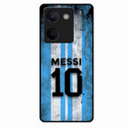 Blue Stripes Number 10 Football Glass Phone Case for Vivo Y200 Pro 5G