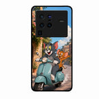 Cartoon Scooter Adventure Premium Glass Phone Case for Vivo X80 Pro 5G