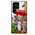 Rainy Day Cartoon Glass Phone Case for Samsung Galaxy S23 Ultra 5G
