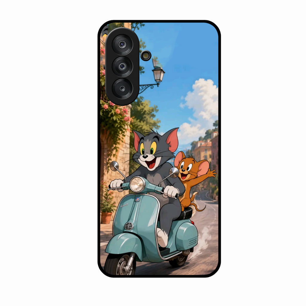 Cartoon Scooter Adventure Premium Glass Phone Case for Samsung Galaxy A26 5G