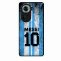 Blue Stripes Number 10 Football Glass Phone Case for Oppo Reno 11 5G
