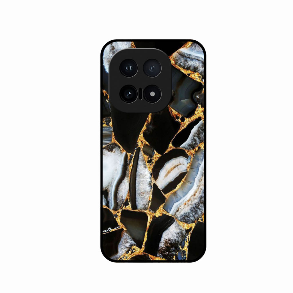 Black Gold Marble Glass Phone Case for iQOO 15 5G