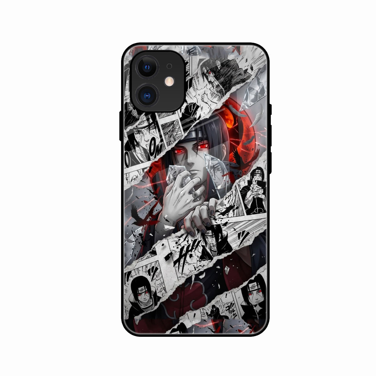 Itachi Uchiha Manga Collage Glass Phone Case for iPhone 12 mini