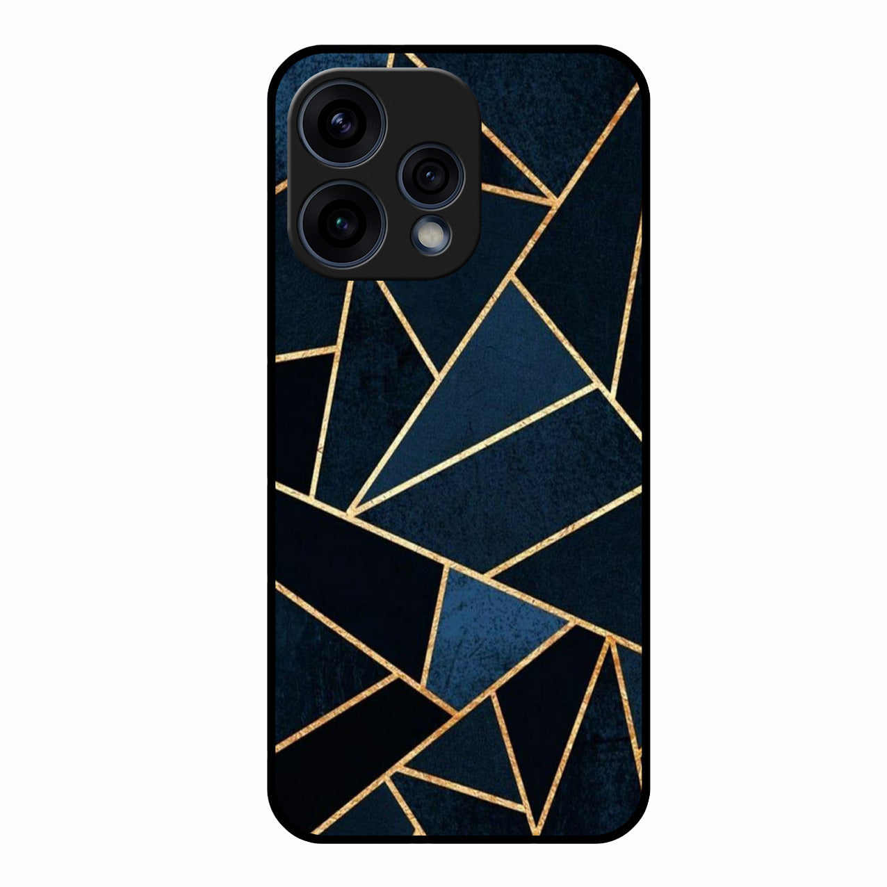 Midnight Gold Geometric Premium Glass Phone Case for Oppo Reno 15 5G