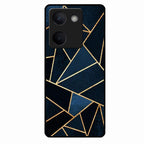 Midnight Gold Geometric Premium Glass Phone Case for Vivo Y200 Pro 5G