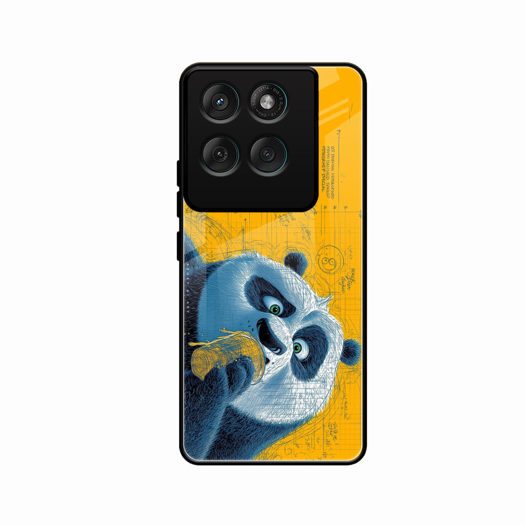 Cute Panda Sketch Premium Glass Phone Case for Motorola Edge 60 Pro 5G