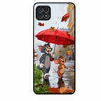 Rainy Day Cartoon Glass Phone Case for Samsung Galaxy F42 5G
