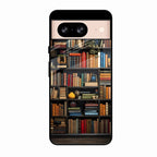 Colorful Bookshelf Art Glass Case Cover for Google Pixel 9 Pro 5G