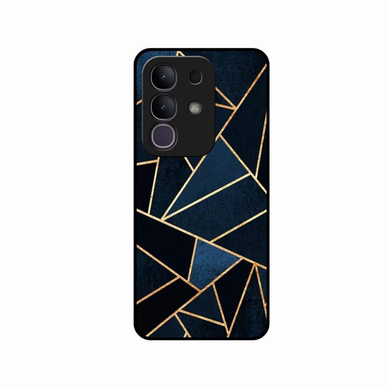 Midnight Gold Geometric Premium Glass Phone Case for iQOO Z10x 5G