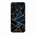 Midnight Gold Geometric Premium Glass Phone Case for Oppo Reno 13 Pro 5G