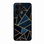 Midnight Gold Geometric Premium Glass Phone Case for Oppo Reno 13 Pro 5G