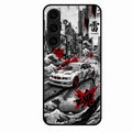 Japanese Wave Drift Racing Premium Glass Phone Case for Samsung Galaxy S25 Plus 5G