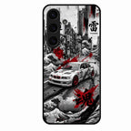 Japanese Wave Drift Racing Premium Glass Phone Case for Samsung Galaxy S25 Plus 5G
