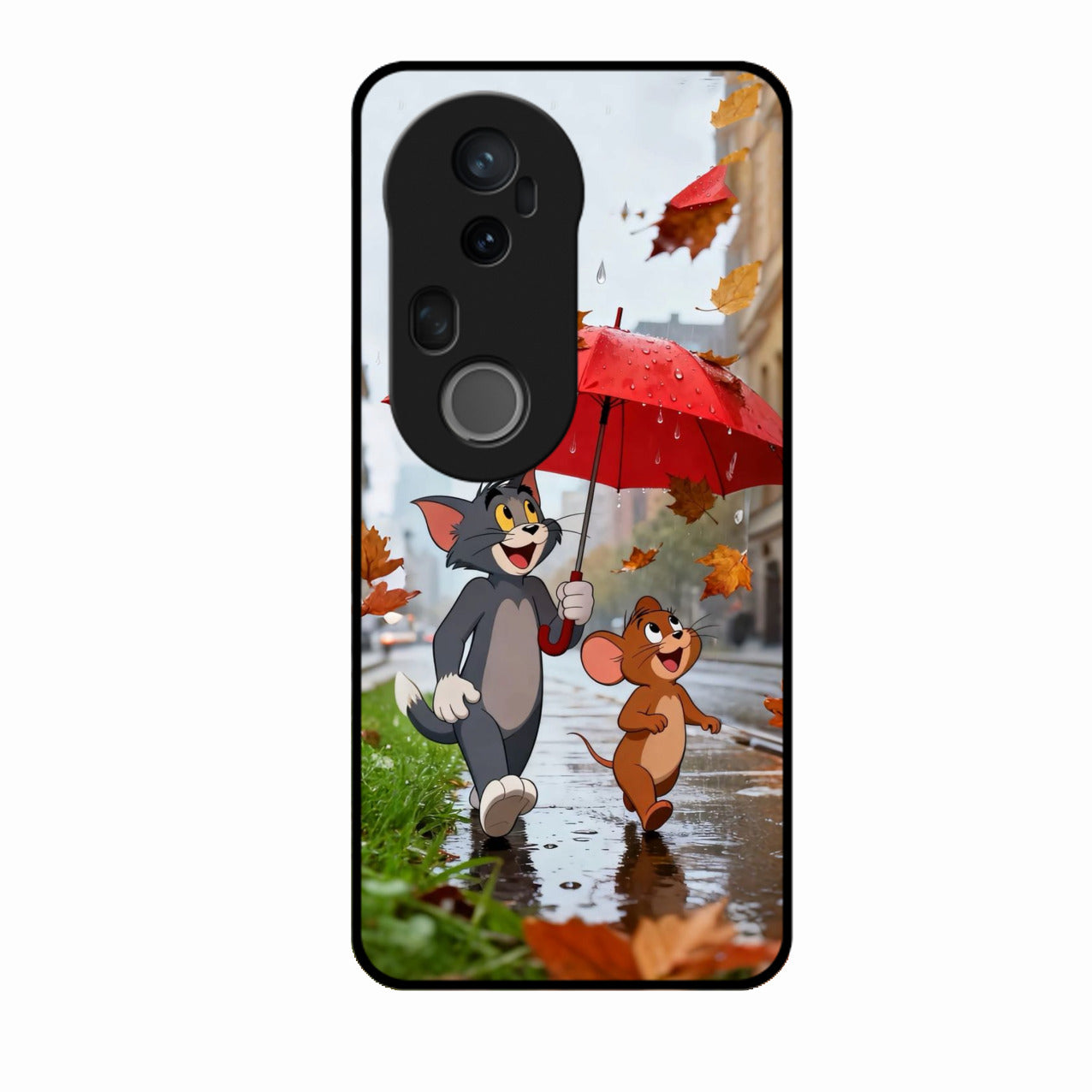 Rainy Day Cartoon Glass Phone Case for Vivo T4 Ultra 5G