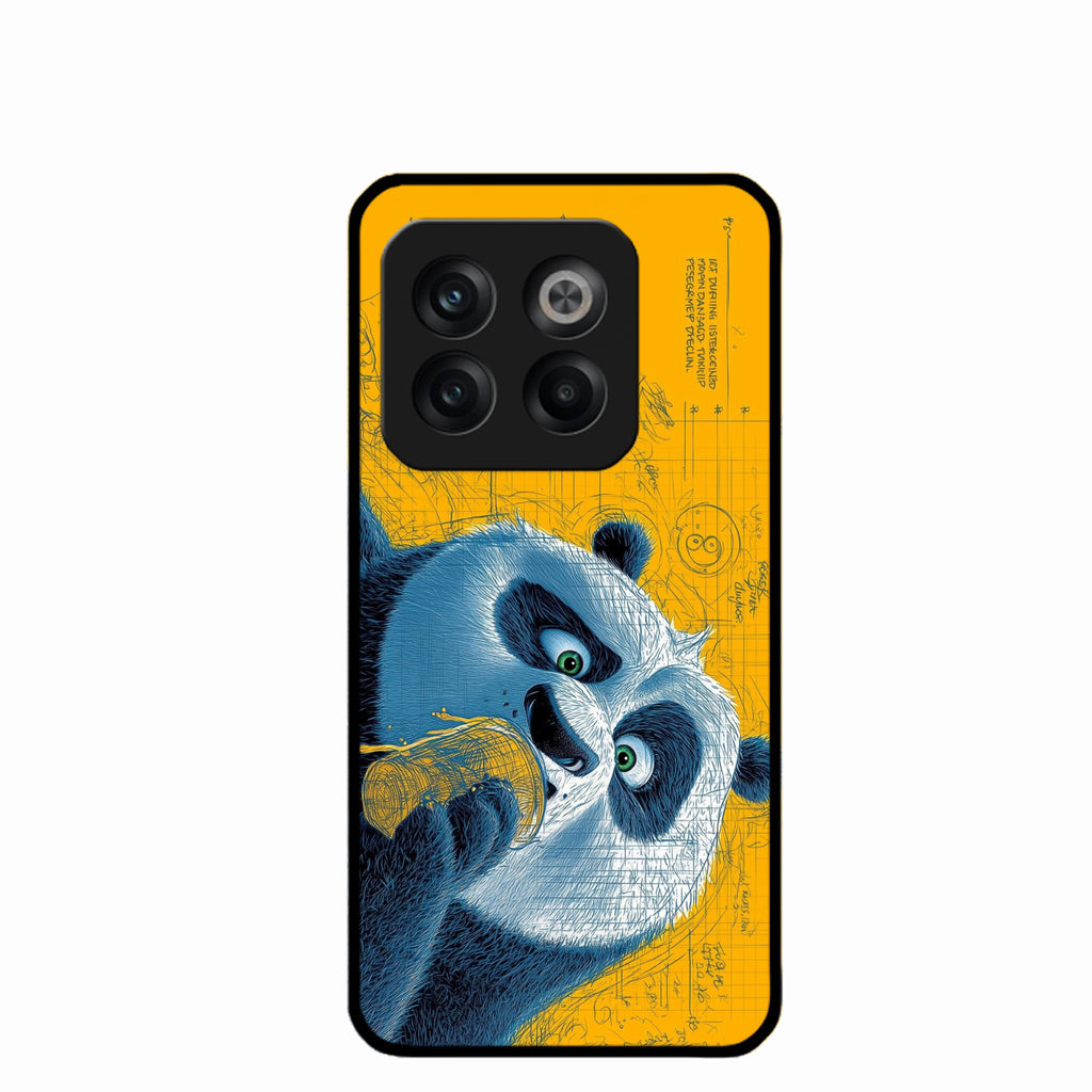 Cute Panda Sketch Premium Glass Phone Case for Oneplus 10T 5G