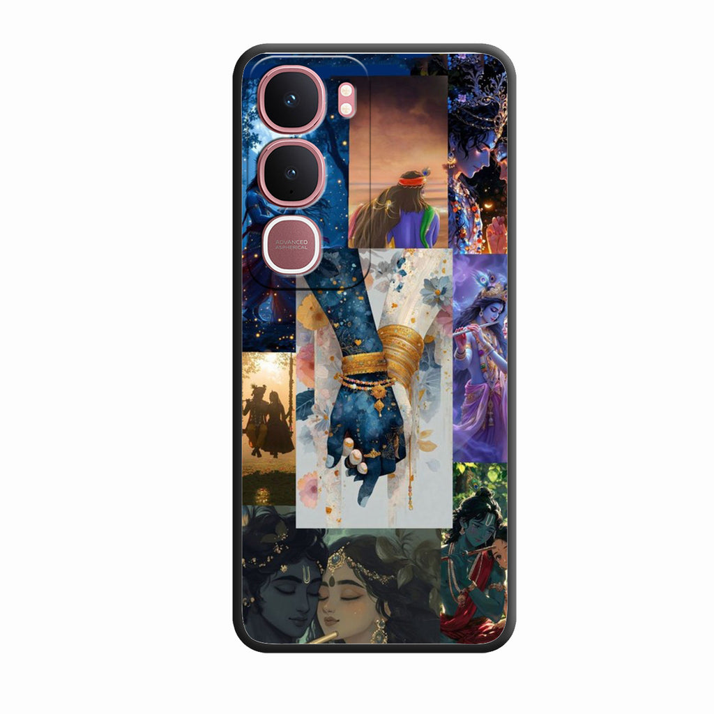 Eternal Radha Krishna Love Glass Phone Case for Vivo Y21A