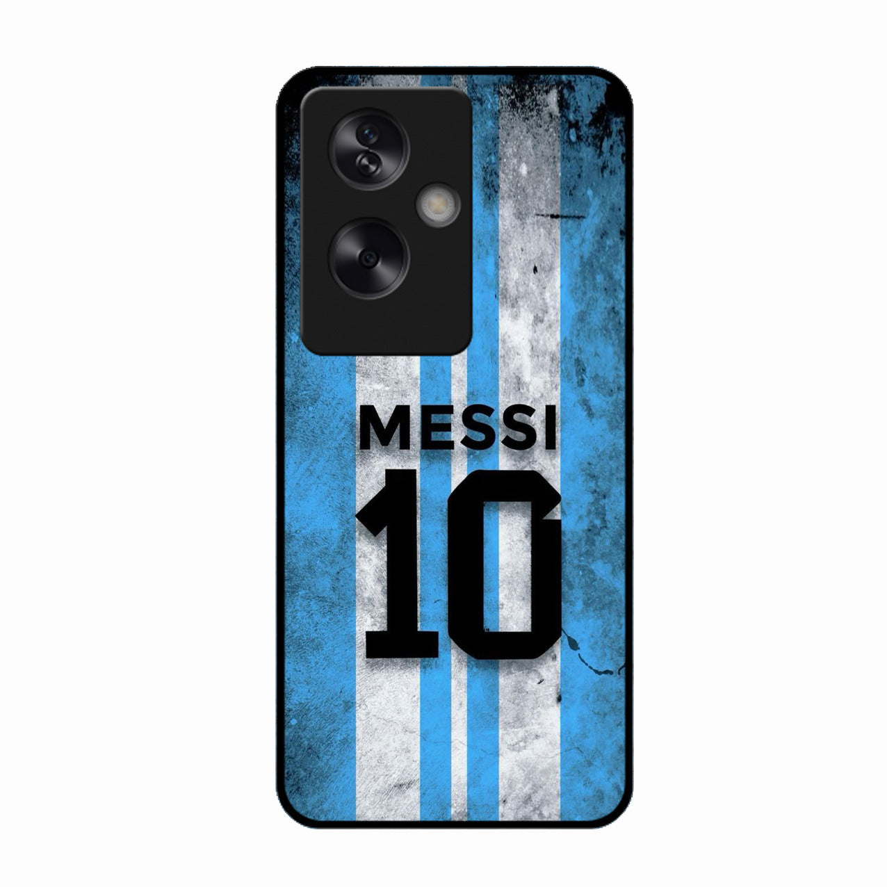 Blue Stripes Number 10 Football Glass Phone Case for Oppo A79 5G