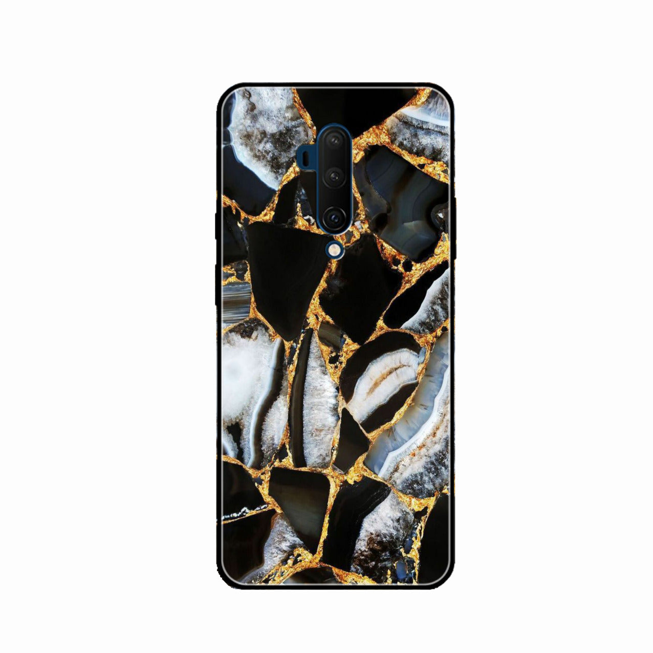Black Gold Marble Glass Phone Case for Oneplus 7T Pro