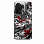 Japanese Wave Drift Racing Premium Glass Phone Case for Vivo T4 Pro 5G