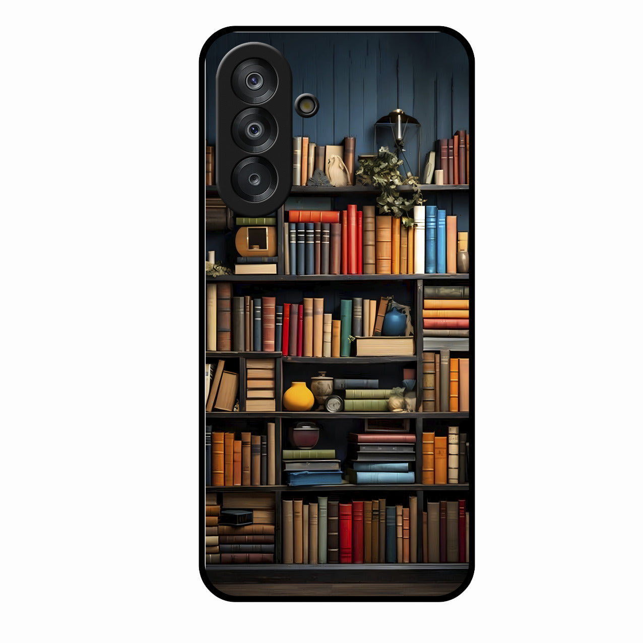 Colorful Bookshelf Art Glass Case Cover for Samsung Galaxy A17 5G