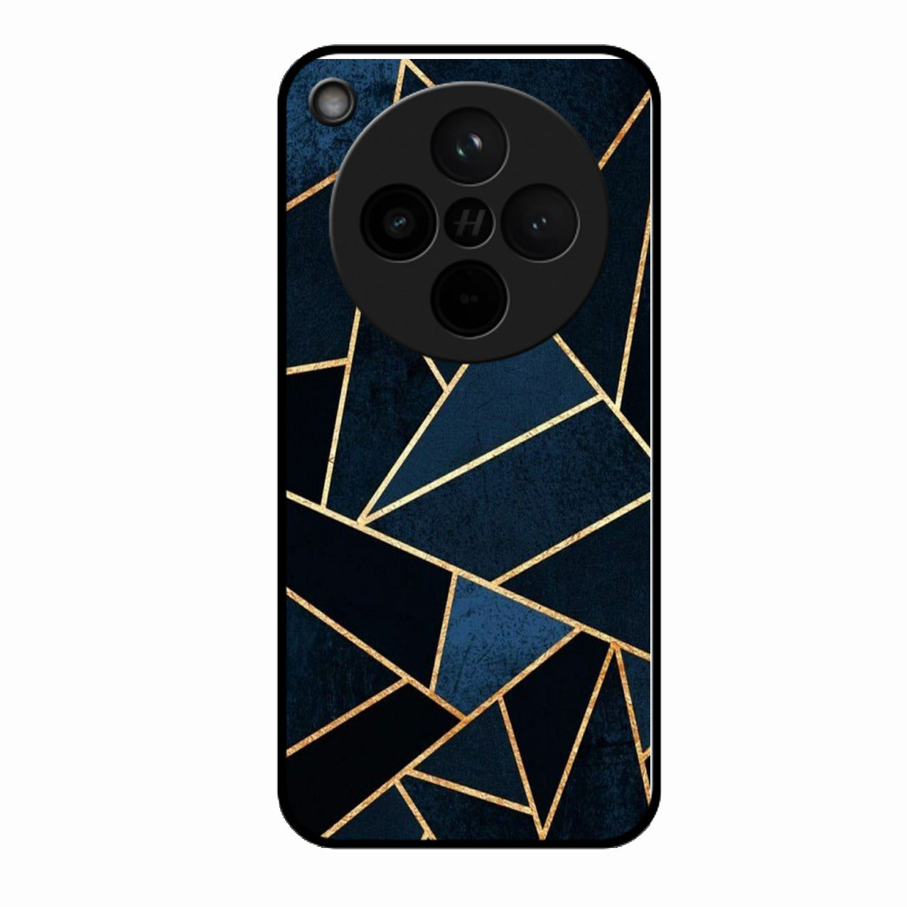 Midnight Gold Geometric Premium Glass Phone Case for Oppo Find X8 5G