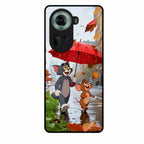 Rainy Day Cartoon Glass Phone Case for Oppo Reno 11 5G