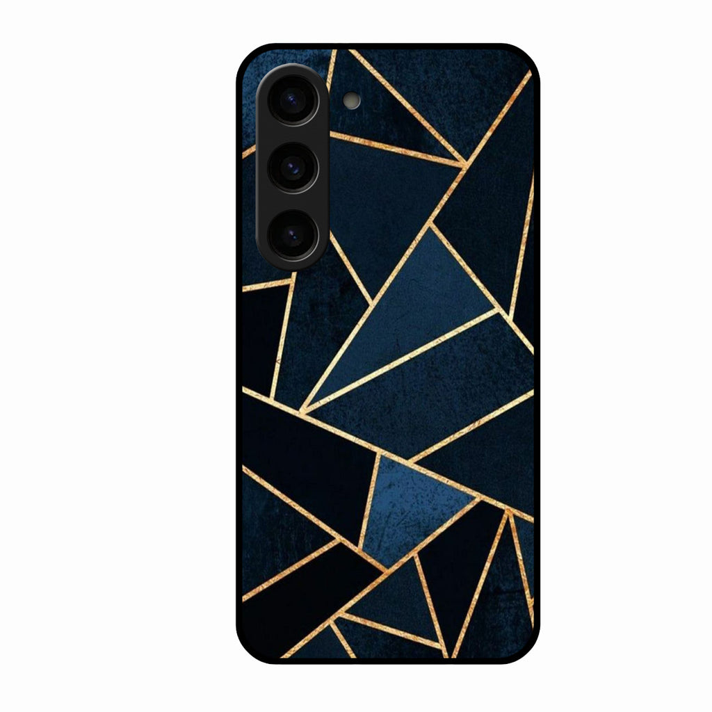 Midnight Gold Geometric Premium Glass Phone Case for Samsung Galaxy S23 5G