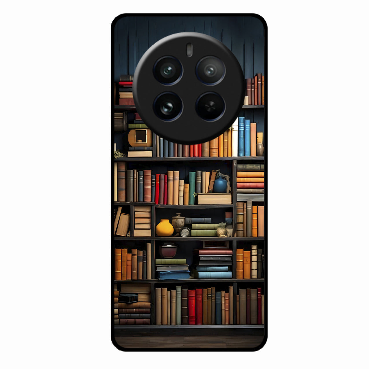 Colorful Bookshelf Art Glass Case Cover for Realme 12 Pro 5G