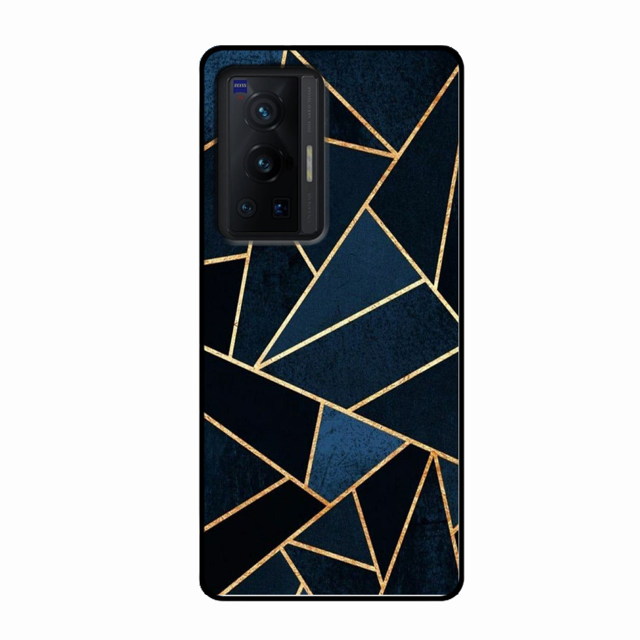Midnight Gold Geometric Premium Glass Phone Case for Vivo X70 Pro 5G